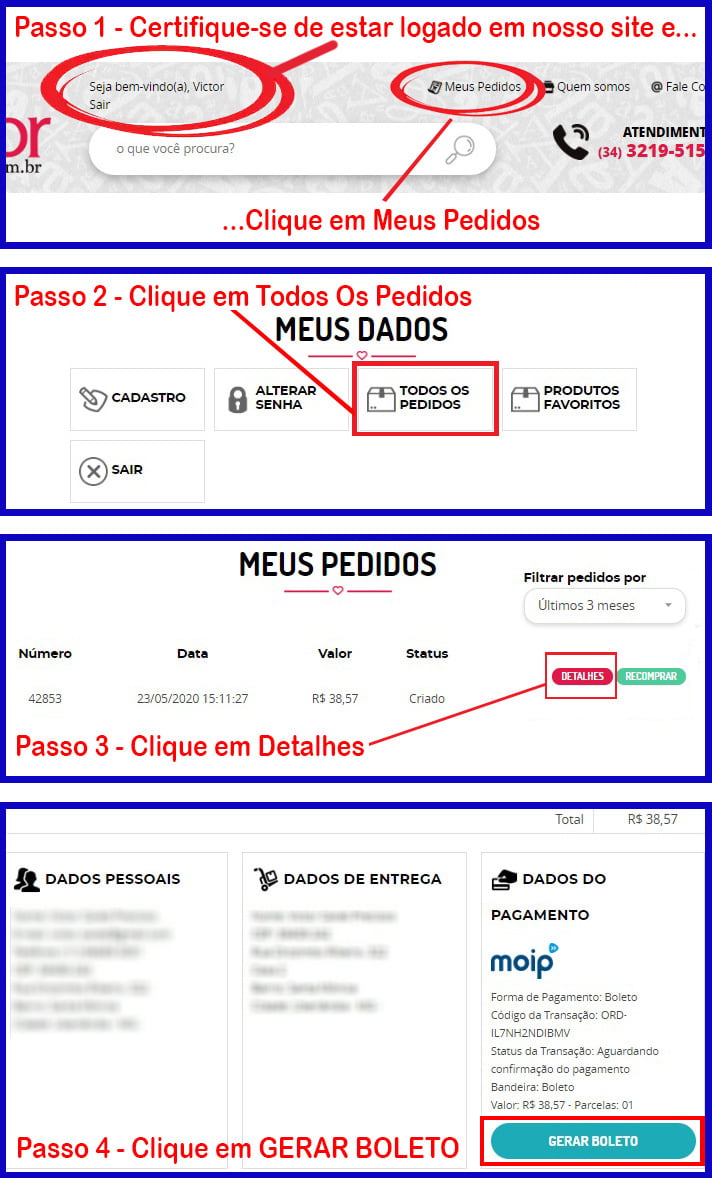 Impressão da 2ª via de boletos e suas várias formas de pagamento