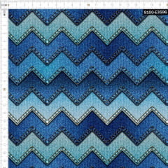 Tecido Tricoline Digital Jeans Chevron 9100e3596 Tecido Tricoline Digital Jeans Chevron 9100e3596