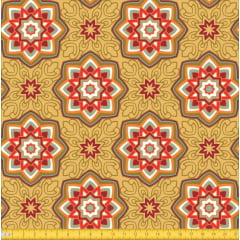 Tecido Tricoline Estampado Mandalas Estrelas Do Oriente Bege 6174v01 Tecido Tricoline Estampado Mandalas Estrelas Do Oriente Bege 6174v01